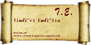 Timári Emília névjegykártya